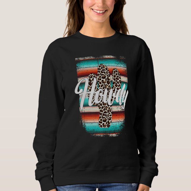 Camiseta HOWDY Leopard Cactus Serape Cactus print Turquoise (Frente)