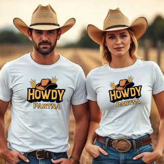 Camiseta Howdy Partna - Cowboy Hat - Unisex