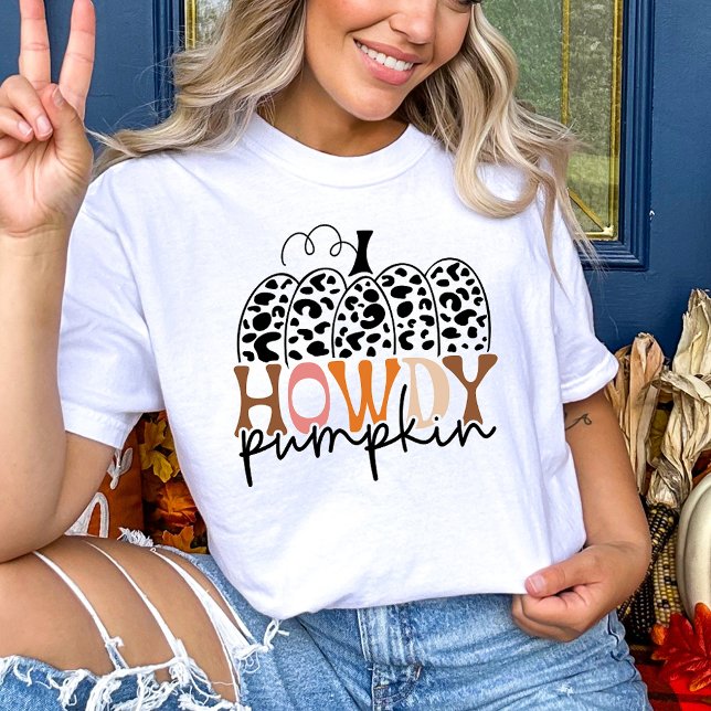 Camiseta Howdy Pumpkin Fall (Criador carregado)