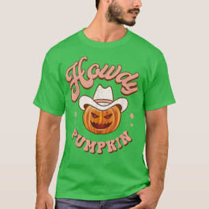 Camiseta Howdy Pumpkin Rodeo País Ocidental Cai No Sul