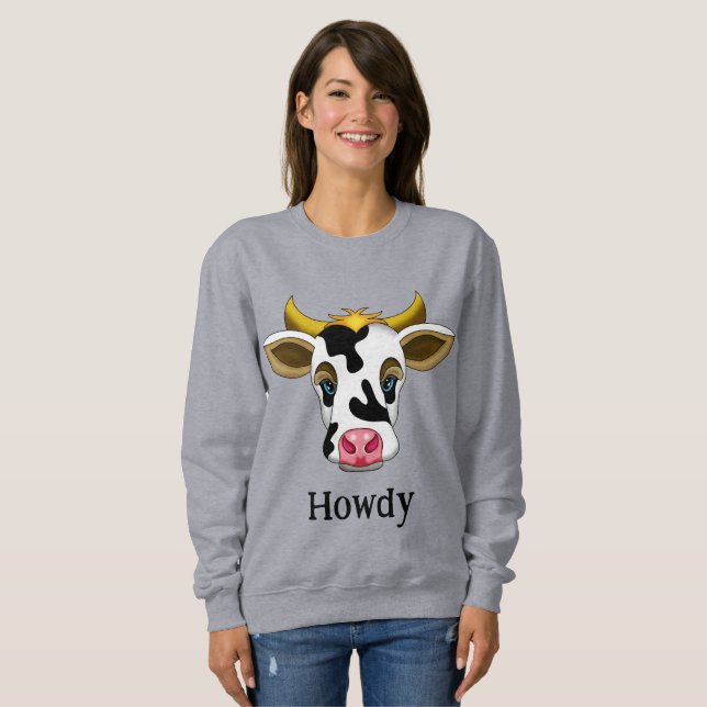 Camiseta Howdy | Vaca branca (Frente Completa)