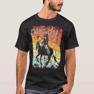 Camiseta Howdy Vintage Cowgirl Riding Horse Rodeo Western C