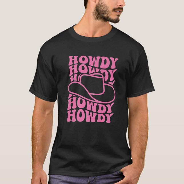 Camiseta Howdy Western Rodeo Country Southern Cowgirl Vinta (Frente)