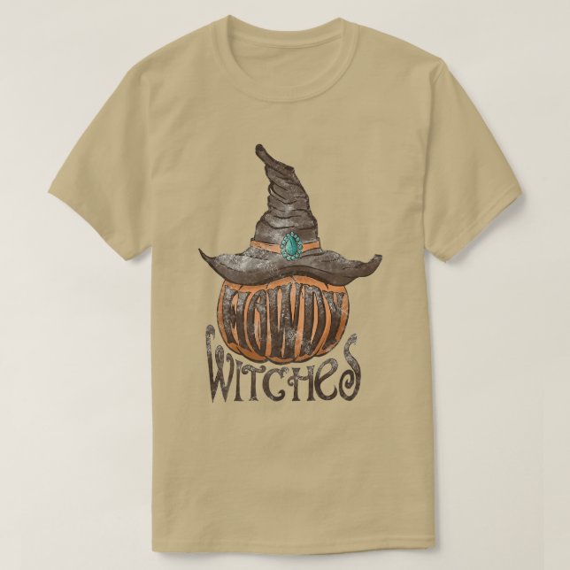 Camiseta Howdy Witch Howdy Pumpkin Cowboy Hat Western Fall  (Frente do Design)