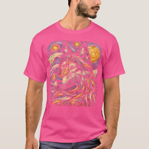 Camiseta Howf Stars Lua Espaço da Lua Starry Night Wildlif