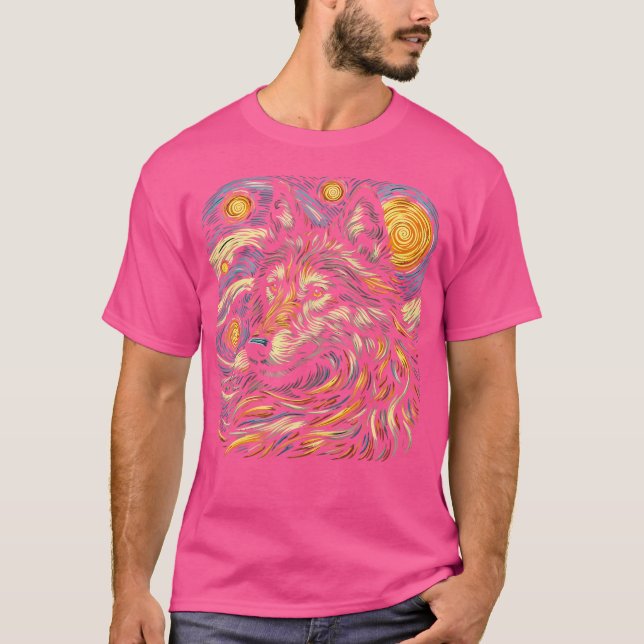 Camiseta Howf Stars Lua Espaço da Lua Starry Night Wildlif (Frente)