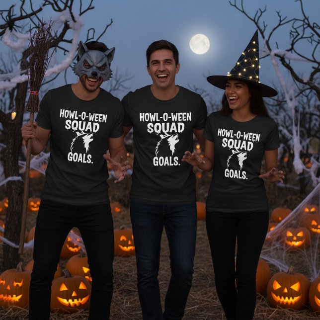 Camiseta Howl-o-ween Squad Goals – Funny Halloween Dog (Criador carregado)