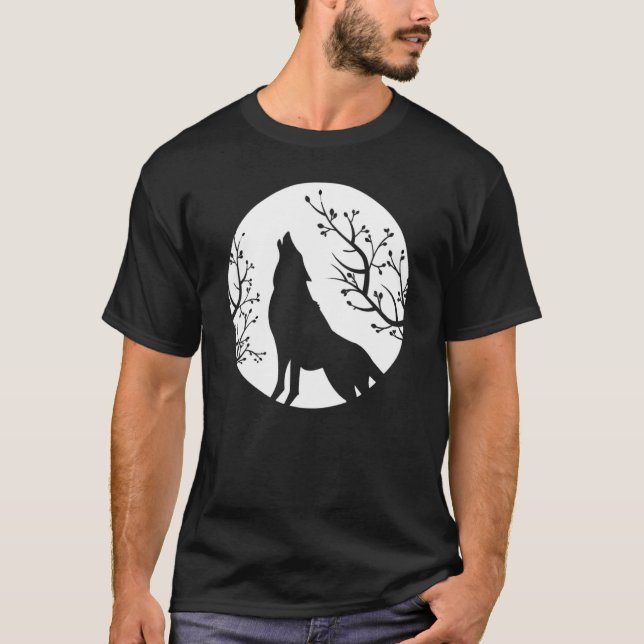 Camiseta Howling At The Moon Wolves Goth Gothic Wolf 2 (Frente)