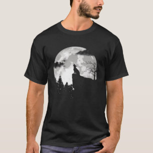 Camiseta Howling German shepherd Halloween Vintage Moon