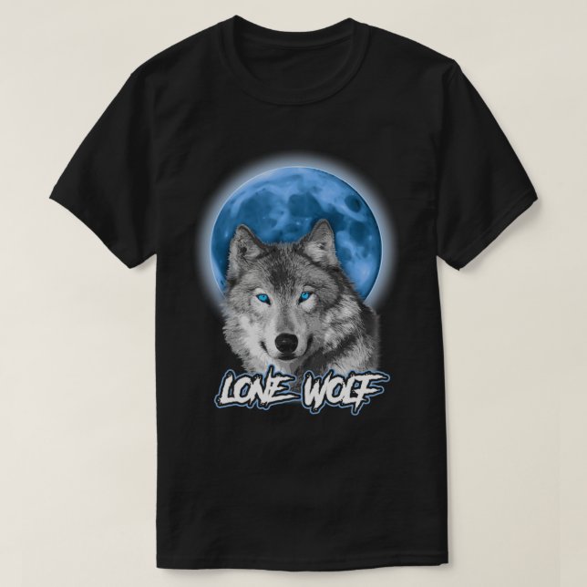 Camiseta Howling Lone Wolf On Moon Animal Funny Wolves Love (Frente do Design)