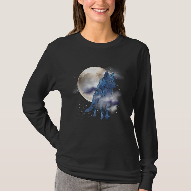 Camiseta Howling Predator Amante de os animais Floresta de  (Frente)