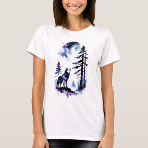 Camiseta Howling Watercolor Wolf