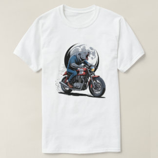 Camiseta Howling Werewolf Cafe Racer Biker Full Moon