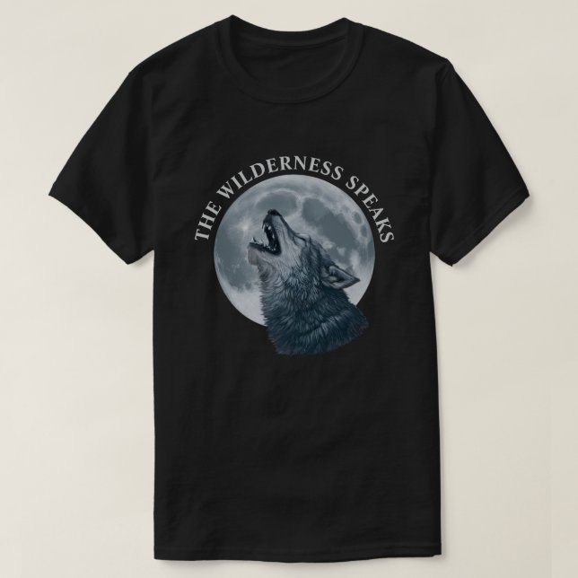 Camiseta Howling Wolf and Moon (Frente do Design)