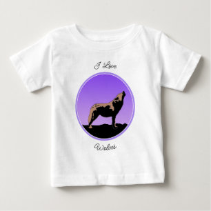 Camiseta Howling Wolf at Sunset - Arte original sobre a vid