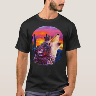 Camiseta Howling Wolf Desert Sunset
