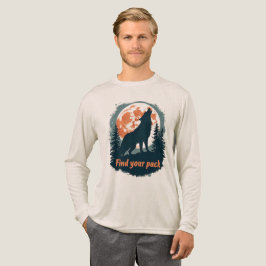 Camiseta Howling Wolf Full Moon Find Your Pack Quote