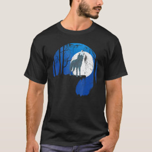 Camiseta Howling Wolf Full Moon Forest Predator Animal Wolf