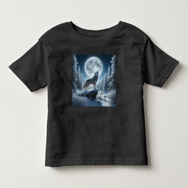 Camiseta Howling Wolf In Winter (Frente)