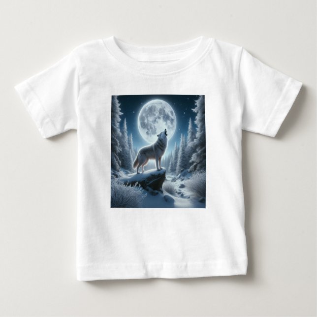 Camiseta Howling Wolf In Winter (Frente)