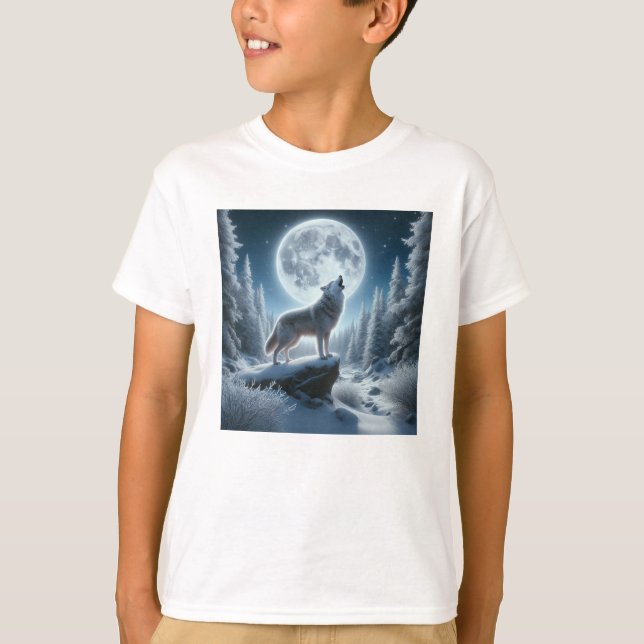 Camiseta Howling Wolf In Winter (Frente)