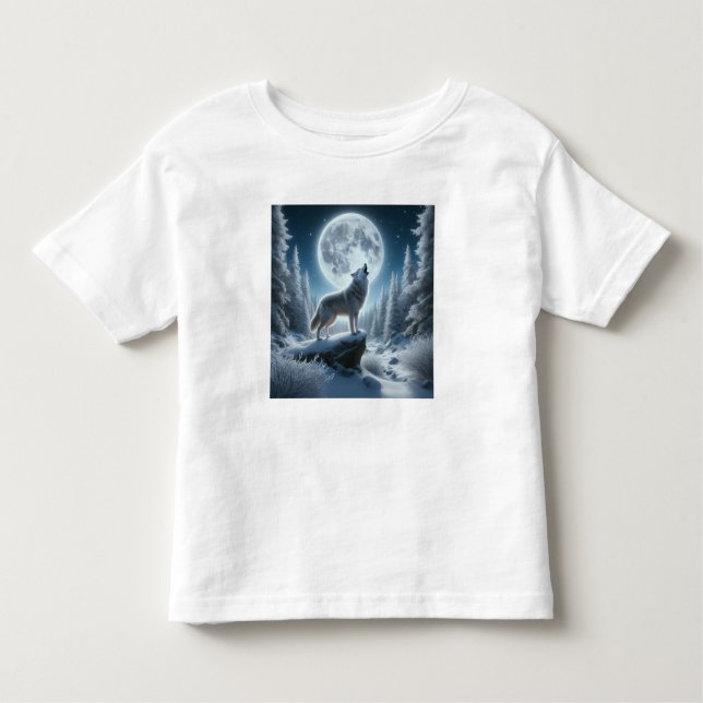 Camiseta Howling Wolf In Winter (Frente)
