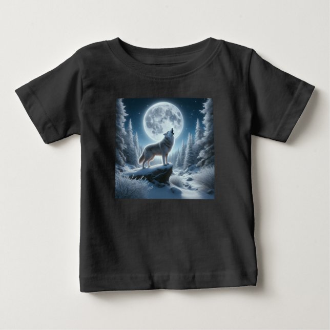 Camiseta Howling Wolf In Winter (Frente)