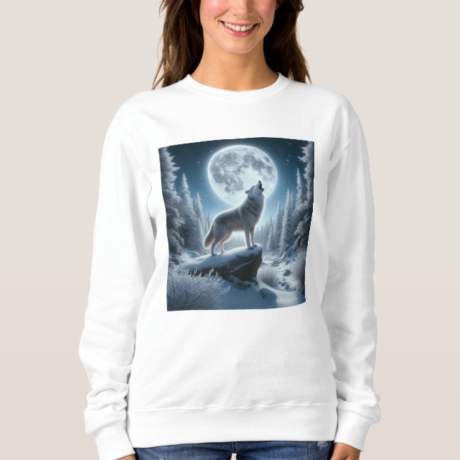 Camiseta Howling Wolf In Winter (Frente)
