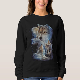 Camiseta Howling Wolf Mountain Moon Unisex