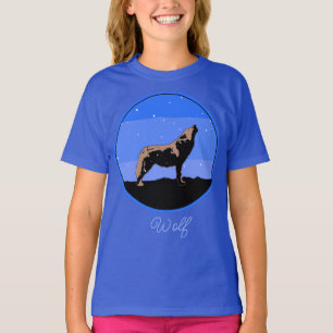 Camiseta Howling Wolf no inverno - Arte original sobre a vi