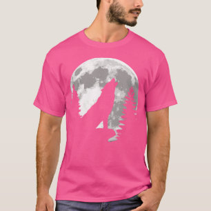 Camiseta Howling Wolf Silhouette Full Moon