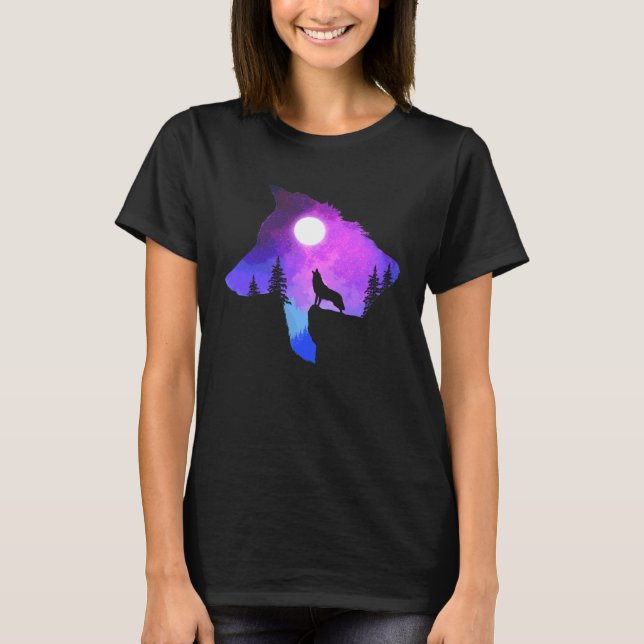 Camiseta Howling Wolf  Spirit Animal Moon Indigenous Native (Frente)
