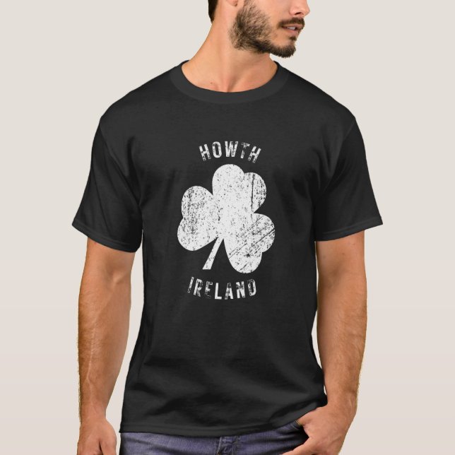 Camiseta Howth Dublin Ireland Vintage Shamrock aflitos L (Frente)