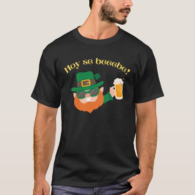 Camiseta Hoy se bebe St Patrick Day leprechaun Dominican (Frente)