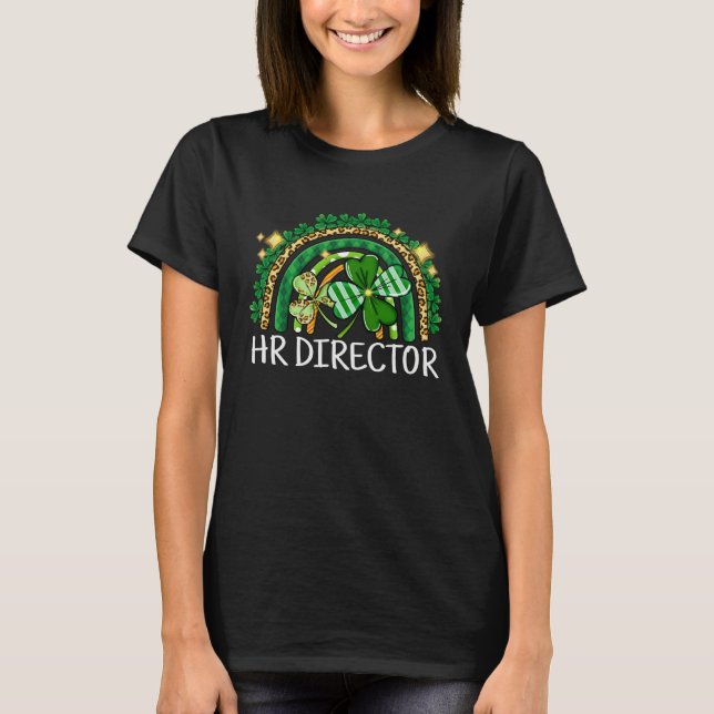Camiseta HR Director Rainbow Lucky St Patrick's Day Shamroc (Frente)