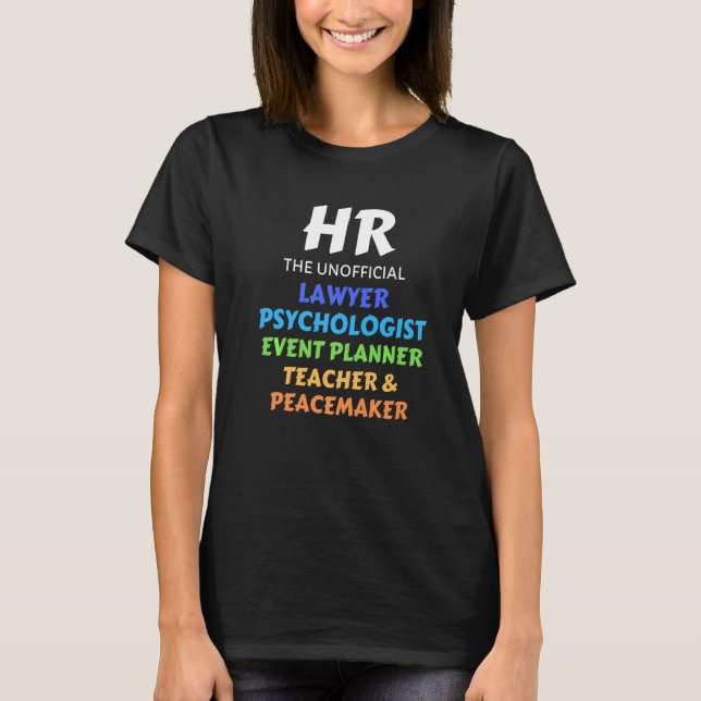 Camiseta hr dizendo administração do gerente de recursos hu (Frente)