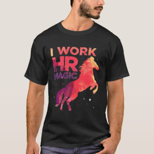 Camiseta HR Trabalho Magic Unicorn Recursos Humanos Gráfico