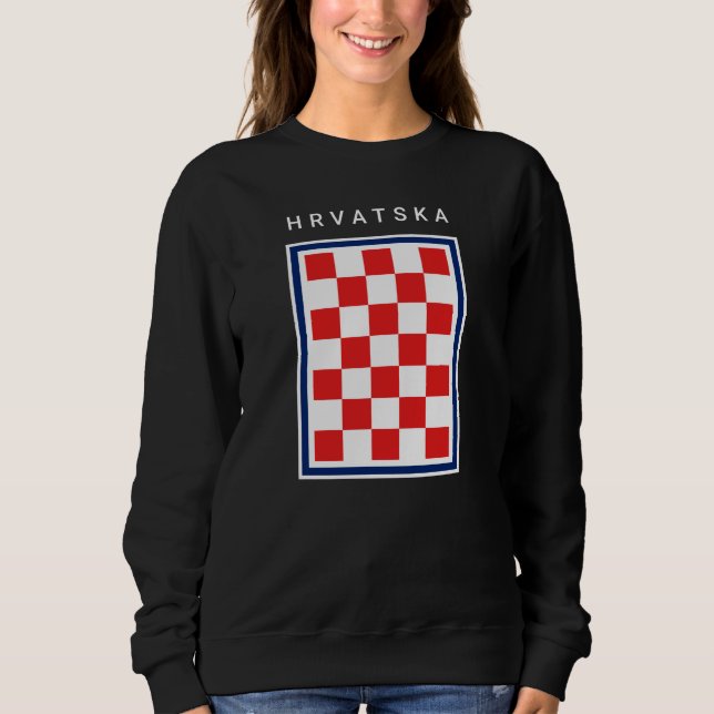 Camiseta Hrvatska Checker Blue Border (Frente)
