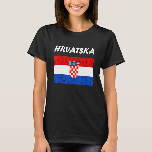 Camiseta Hrvatska Croácia Roots Croata Flag Croata (Frente)