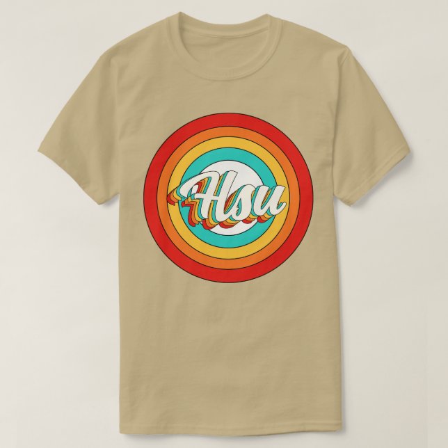 Camiseta Hsu Name Shirt Vintage Hsu Circle (Frente do Design)