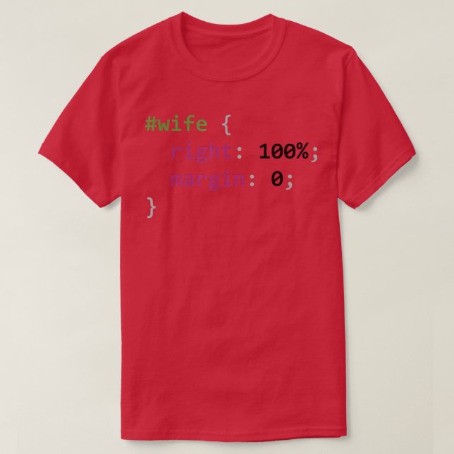 Camiseta Html Css Wife Is Right 2784  (Frente do Design)