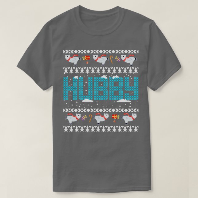 Camiseta Hubby Wifey Matching de Natal (Frente do Design)