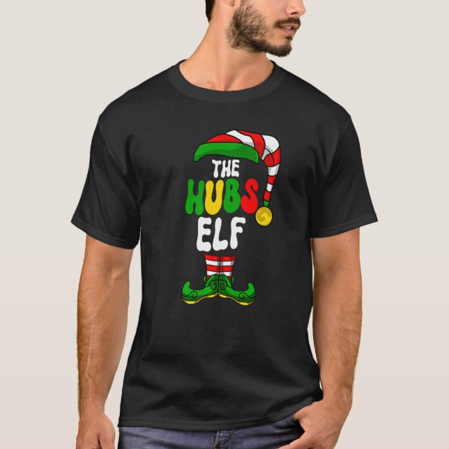 Camiseta Hubs Elf Pajama Matching Group Natal Holiday G (Frente)
