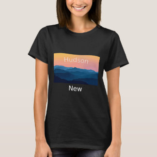 Camiseta Hudson New Hampshire Pôr do Sol na Montanha Cidade