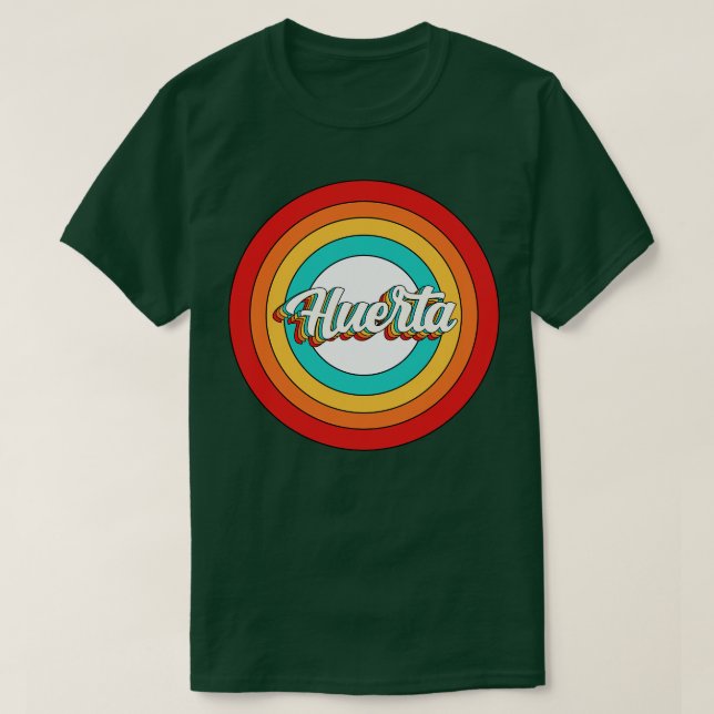Camiseta Huerta Nome Shirt Vintage Huerta Circle (Frente do Design)