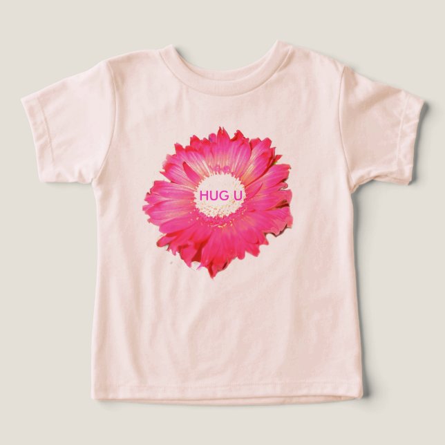 Camiseta Hug U Pink Fuchsia Gerber Daisy (Design frontal)