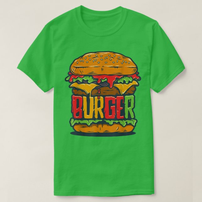 Camiseta Huge Hamburger Cheeseburger Restaurante Funny Bu (Frente do Design)