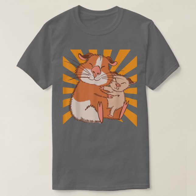 Camiseta Hugging Guinea Pig Mom  (Frente do Design)