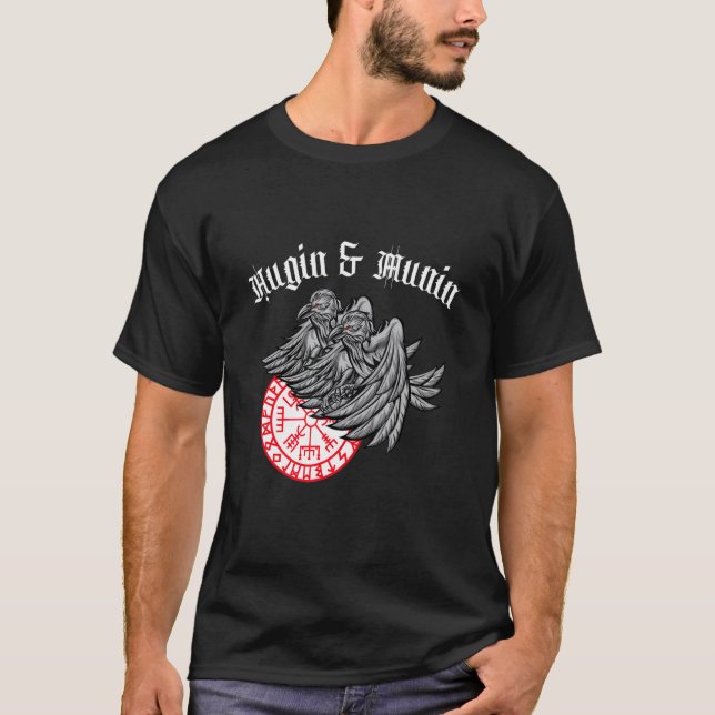 Camiseta Hugin Munin Berserker Vikings Odin Ragnar (Frente)