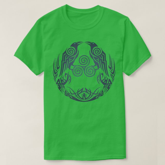 CAMISETA HUGINN & MUNINN ODIN'S RAVENS VIKING (Frente do Design)